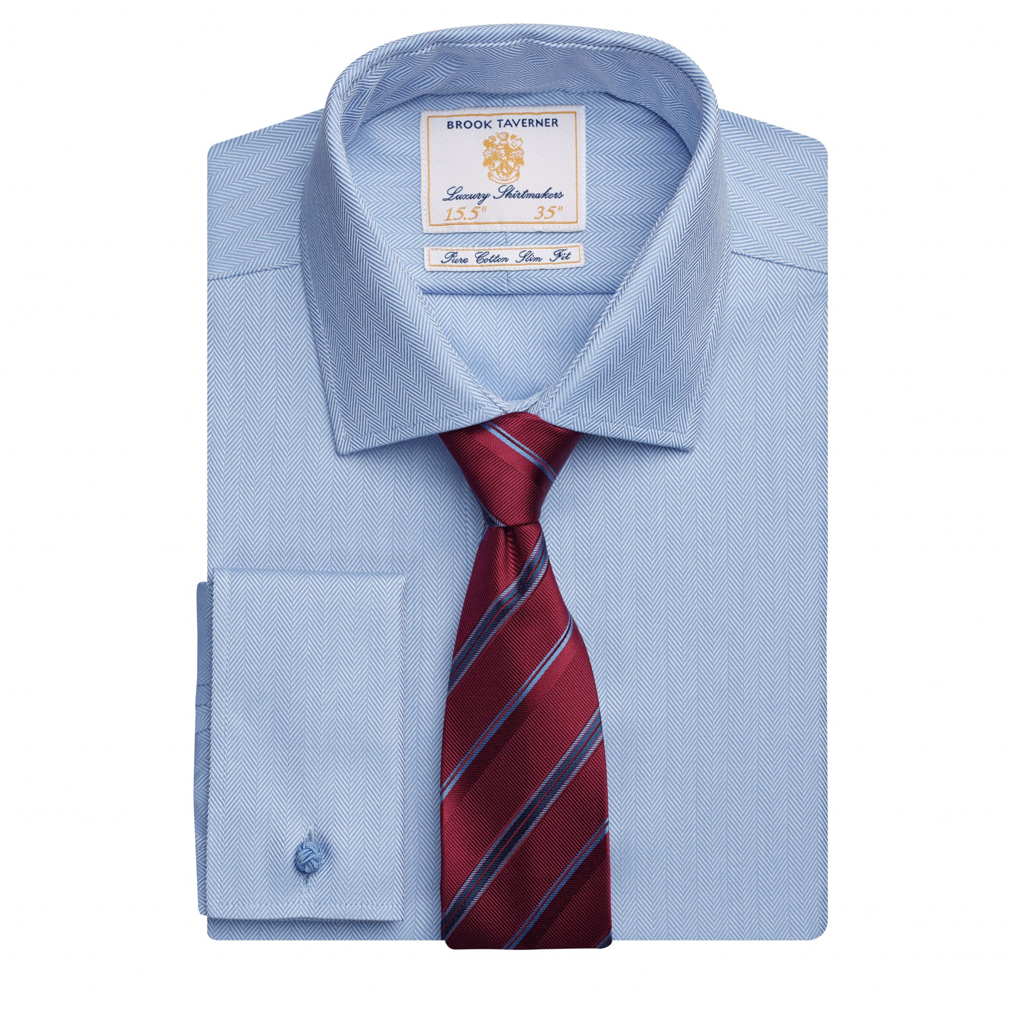 Prato Slim Fit Shirt Cotton Herringbone 7720 - Herbert Liveries
